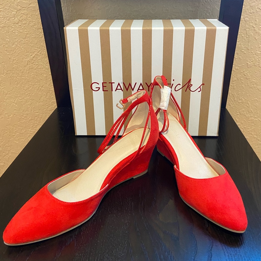 NEW!!! GETAWAY STICKS RED WEDGE - Picture 8 of 11